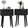 Comodini in Legno Massello Nero